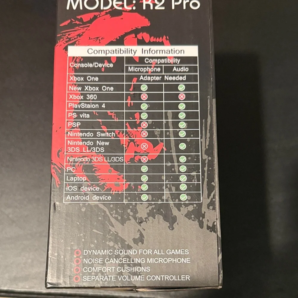K2 Pro Gaming Headset - Black and Red
